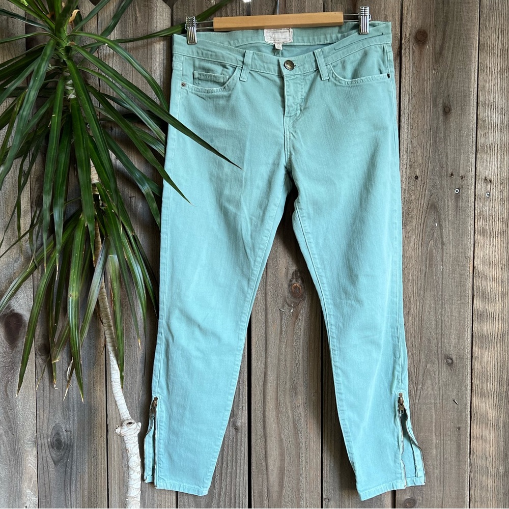 CURRENT/ELLIOTT The Zip Stiletto Jean Faded Teal -29